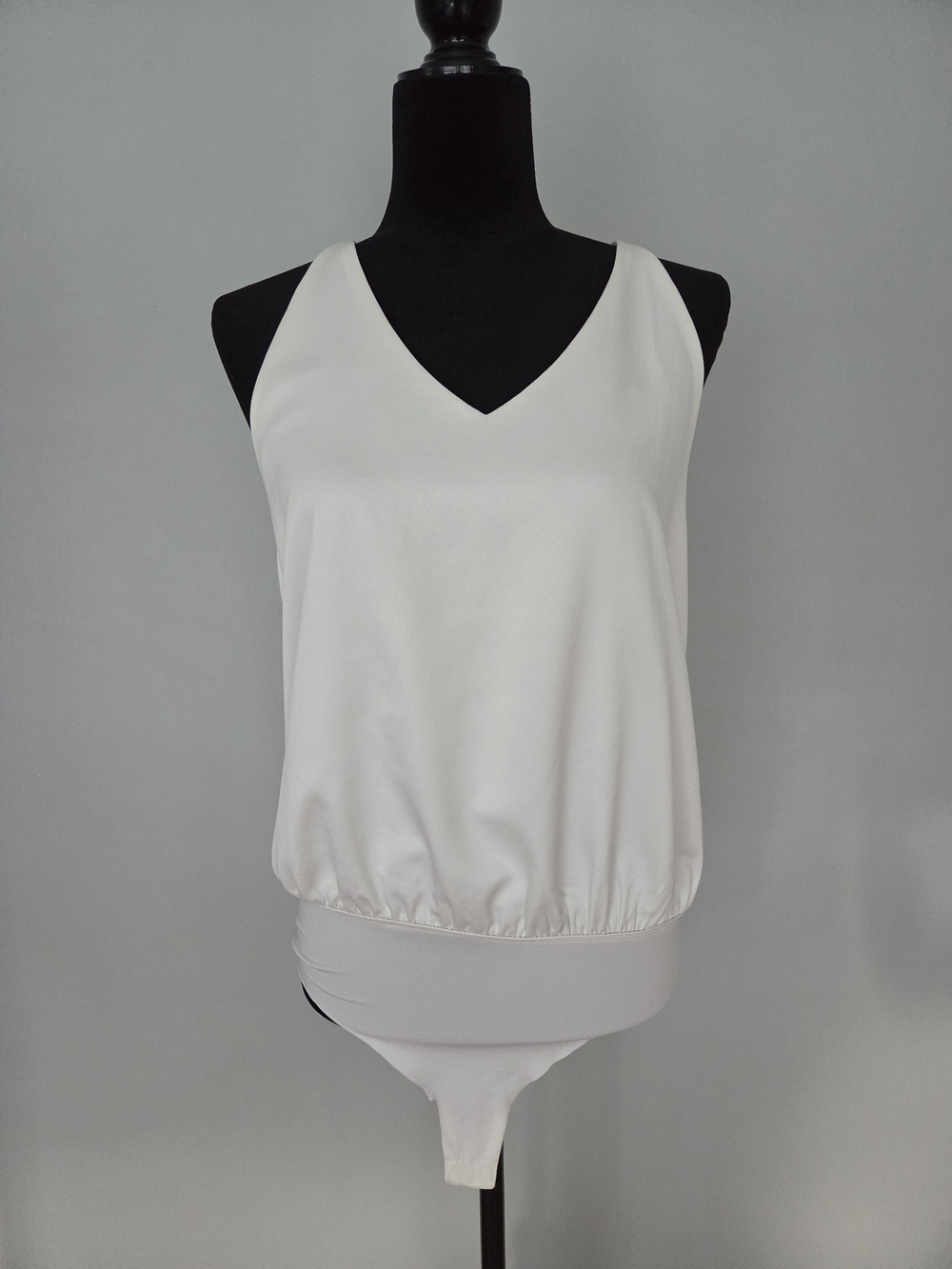 Karlie White V-Neck Bandeau Bodysuit